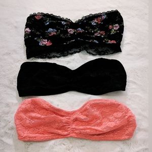 3 Bandeaus Black, Orange & Floral